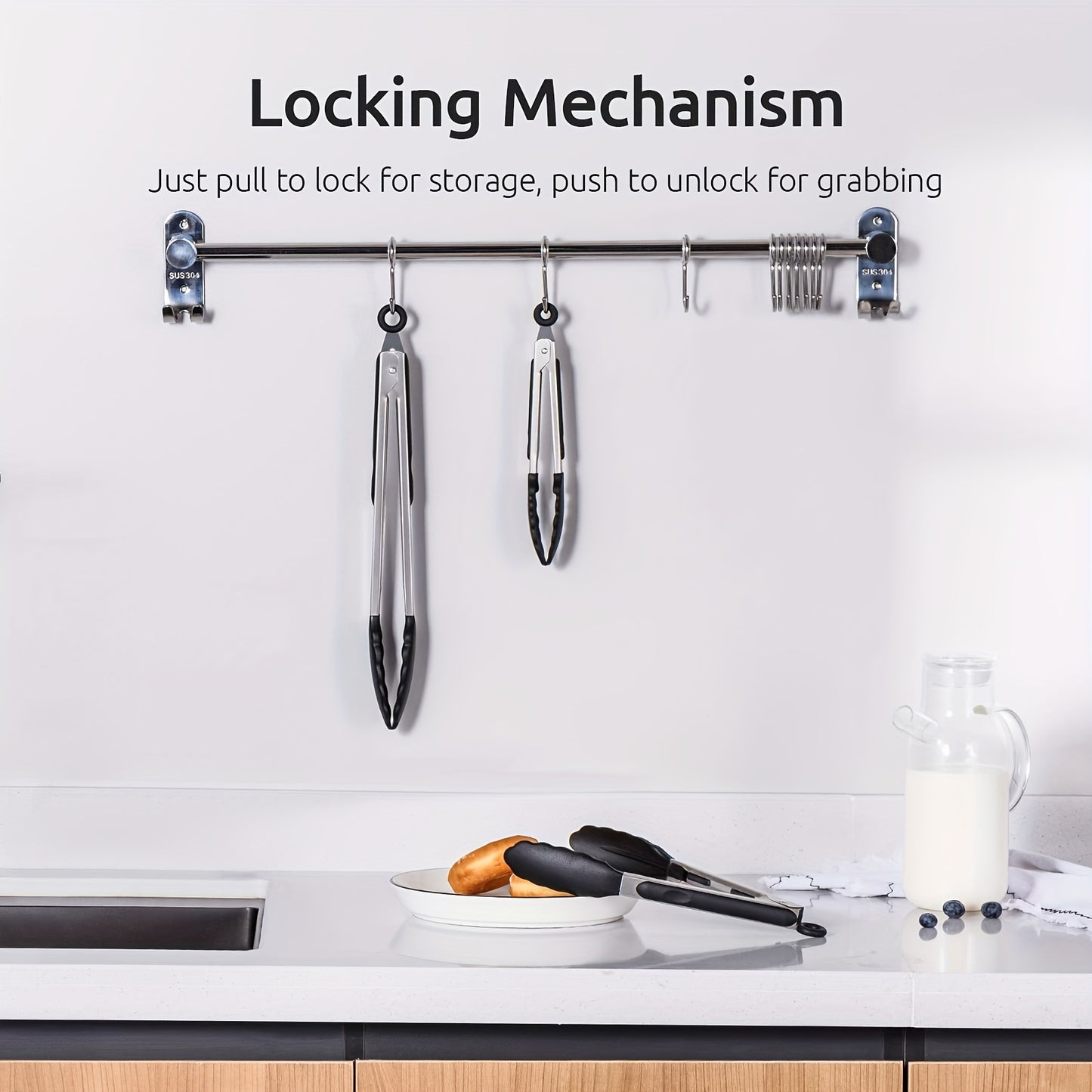 1pc of cooking clips, kitchen clips with silicone tips, locking clips, heavy duty, good grip, 7, 9, 30.48 cm, black grill toppers