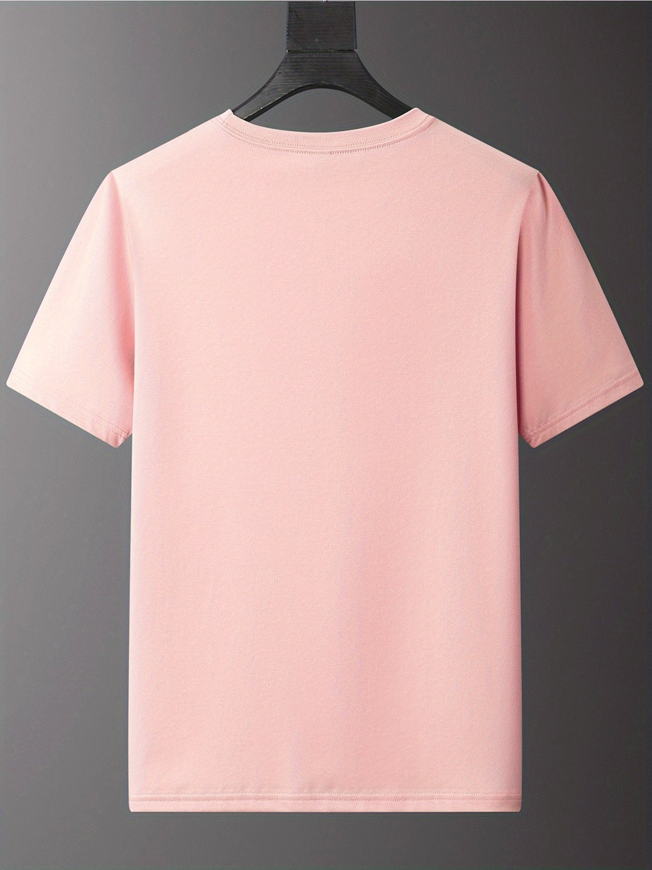 Men'S Casual Crew Neck T-Shirt with "Never Give Up" Print, Polyester Knit Fabric, Slight Stretch, Regular Fit, Summer Short Sleeve Tee for Daily Wear