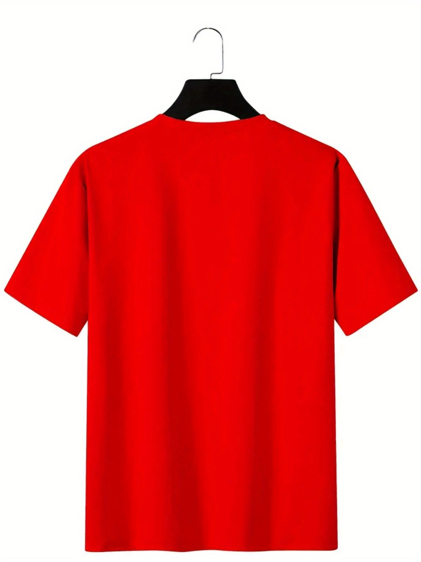 Men'S Casual Crew Neck T-Shirt with "Never Give Up" Print, Polyester Knit Fabric, Slight Stretch, Regular Fit, Summer Short Sleeve Tee for Daily Wear