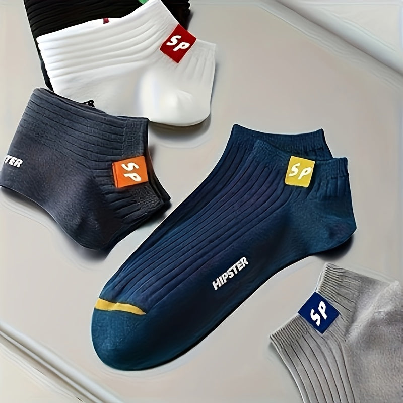 5/10/15/20/30 Pairs of "SP" Fashionable and Handsome Printed Fashion Sports Crew Socks - Comfortable and Breathable Low-top Socks Suitable for Men, Women and Teenagers, Suitable for Outdoor and Home Wear