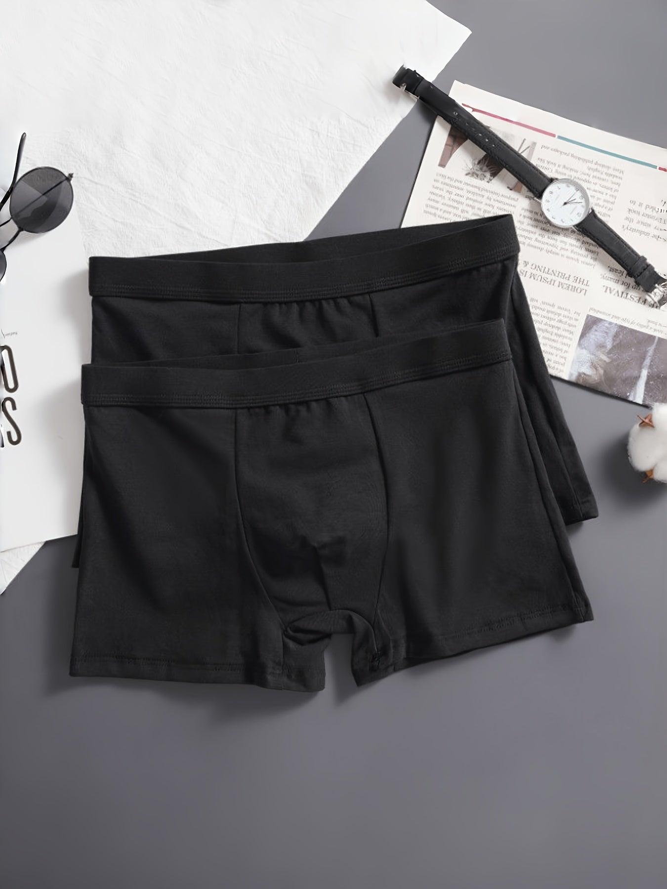 Men's 3-Pack Classic Black Boxer Briefs - Soft, Stretchy, Seamless