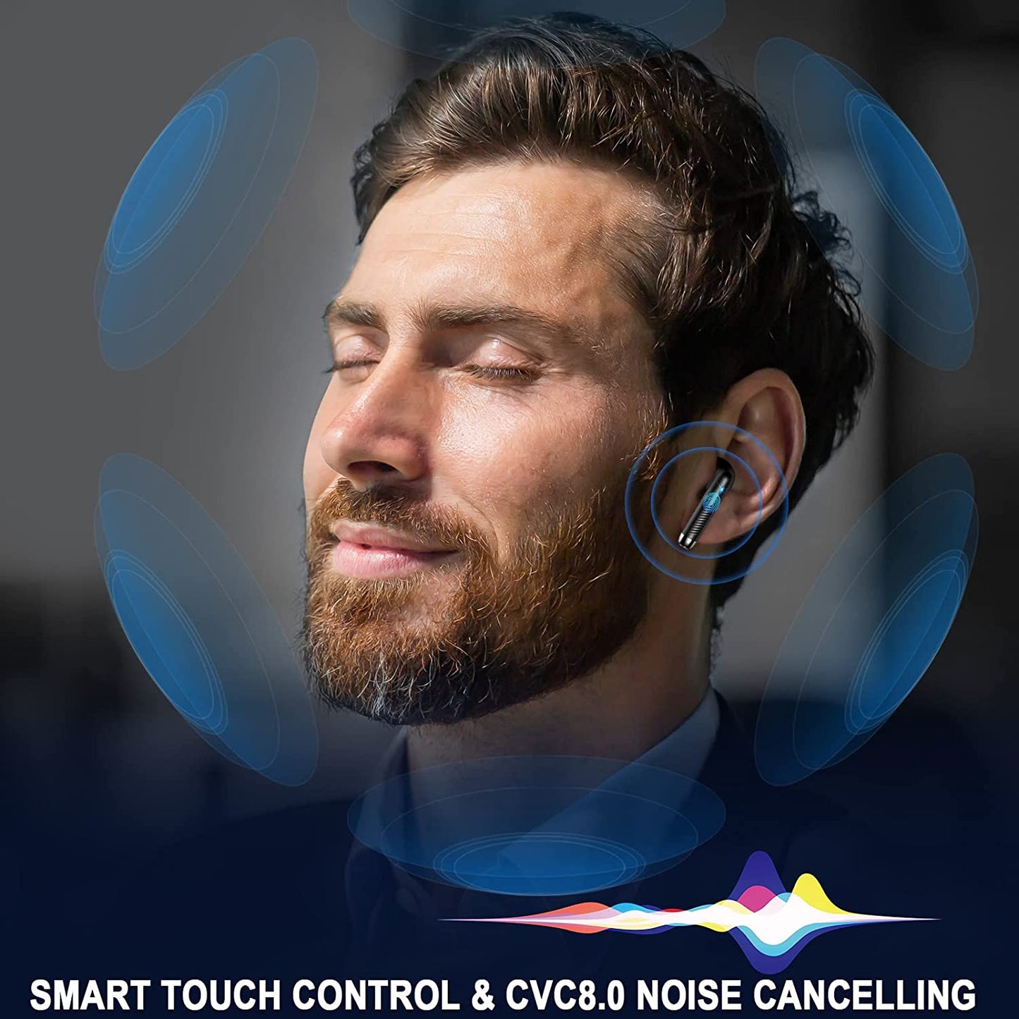 Wireless Earbuds, Bluetooth 5.4 Headphones Hifi Stereo, in Ear Earphones with 4 ENC Noise Cancelling Mics, 40H Playback Ear Buds with Mini Case, IP7 Waterproof Headset with LED Display, USB C Charging