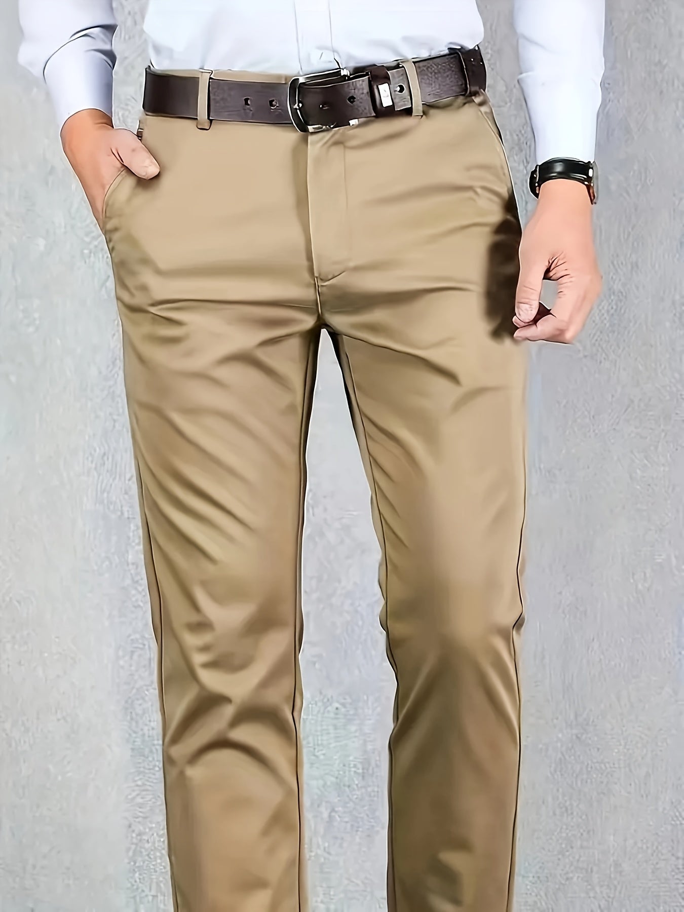 New Casual Formal Pants for Men in Four Seasons, Featuring a Business Style with Trendy Long Trousers. Fashionable And Versatile Men'S Elastic Dress Pants with a Comfortable Classic Design for Casual Wear.