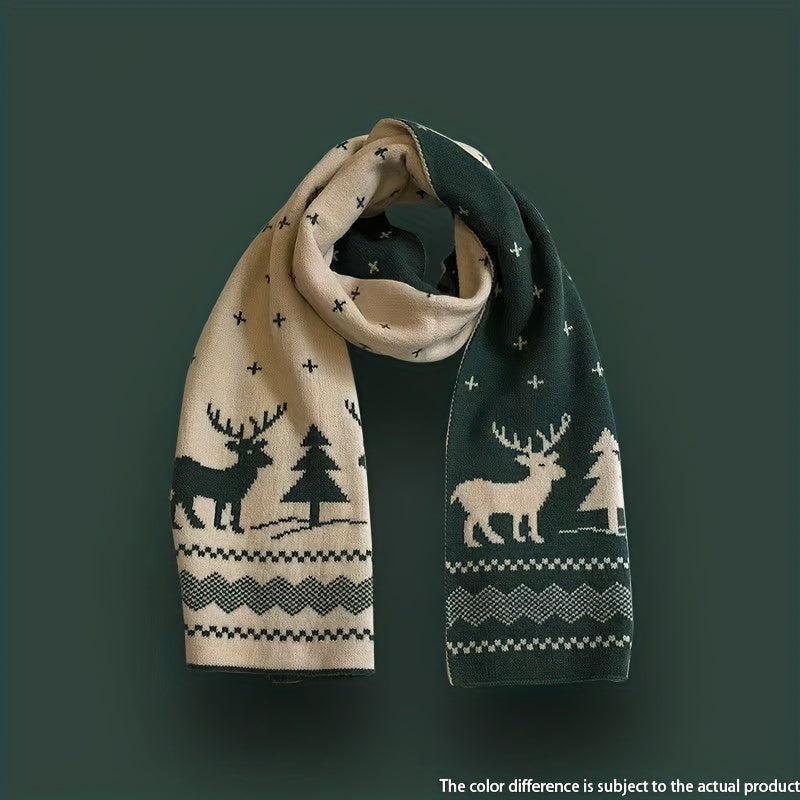 Կարմիր և կանաչ տոնածառի շարֆ - կանացի աշնանային/ձմեռային տաք շարֆ, բազմակողմանի ուսանողների և զույգերի համար, Սուրբ Ծննդյան նվեր կարմիր և կանաչ պարանոցի տաքացուցիչ, էլեգանտ բարձրակարգ շարֆ կանանց համար, տղամարդկանց ձմեռային շարֆ