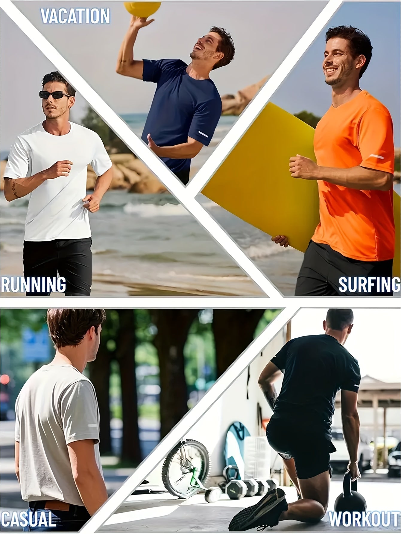 2pcs Men's Quick-Dry T-Shirts - Moisture-Wicking Breathable Gym Shirts with Custom Logo Print, Regular Fit Round Neck for Workout Casual Wear, Workout Shirts, Durable Sportswear