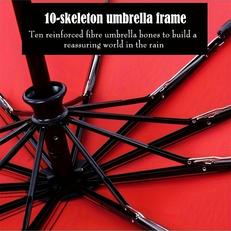 Automatic Open/Close, Windproof Tri-Fold Umbrella - Durable, Thickened Canopy for Enhanced Rain Protection, Ideal for Business Use, Automatic Folding Umbrella