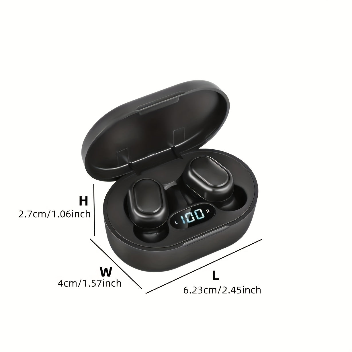 Button-controlled wireless in-ear headphones with LED power display, long battery life and low latency, suitable for daily use, commuting, sports, etc., compatible with multiple devices, first choice for personal use or gift
