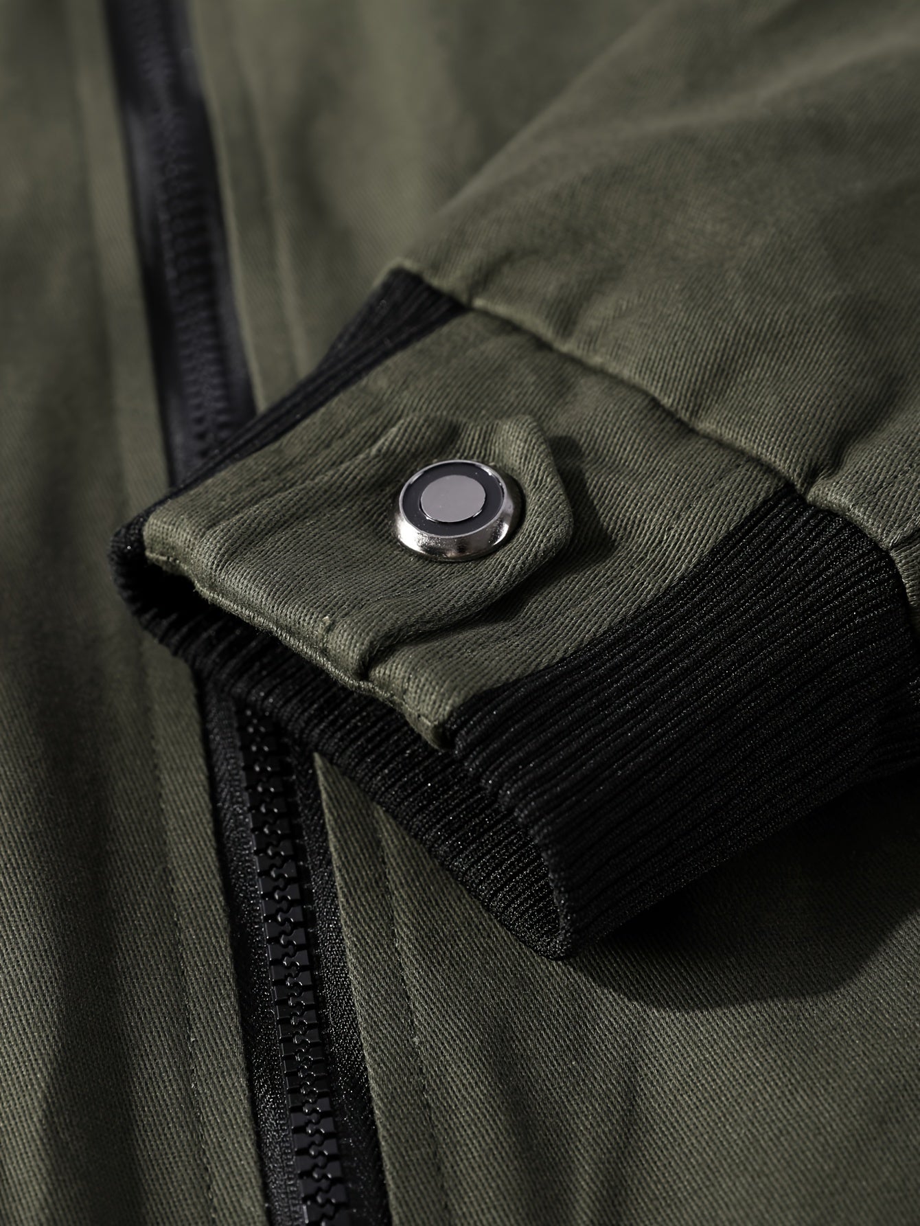 Men's Casual Bomber Jacket, Cotton Stand Collar Windbreaker Jacket With Pockets For Fall Winter