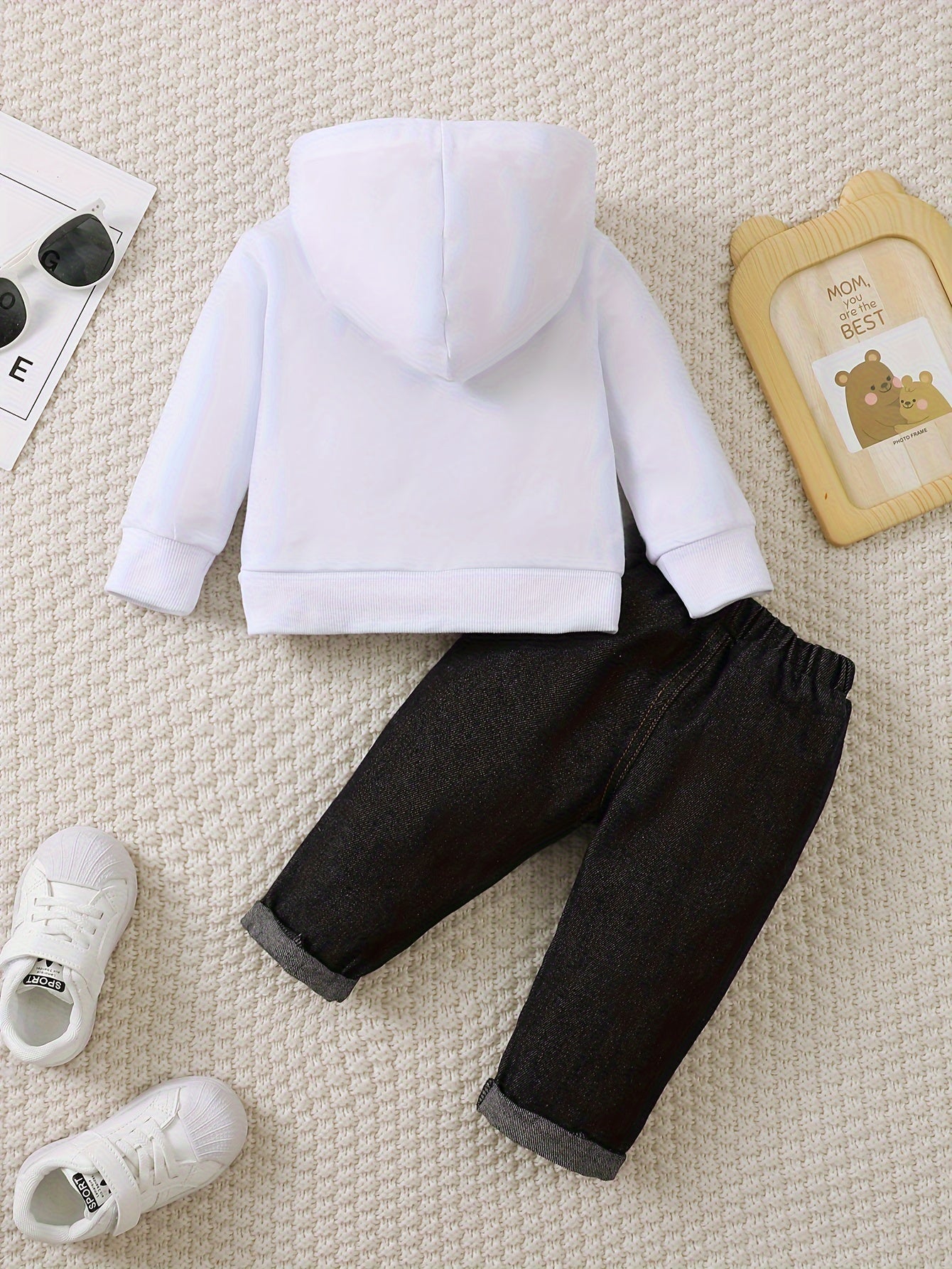 Baby Boy's Casual երկարաթև շալվար և բամբակյա շալվար, փափուկ պոլիեսթեր խառնուրդ, այբուբենի նախշ, գարուն/աշուն հագուստ, բացօթյա շոր
