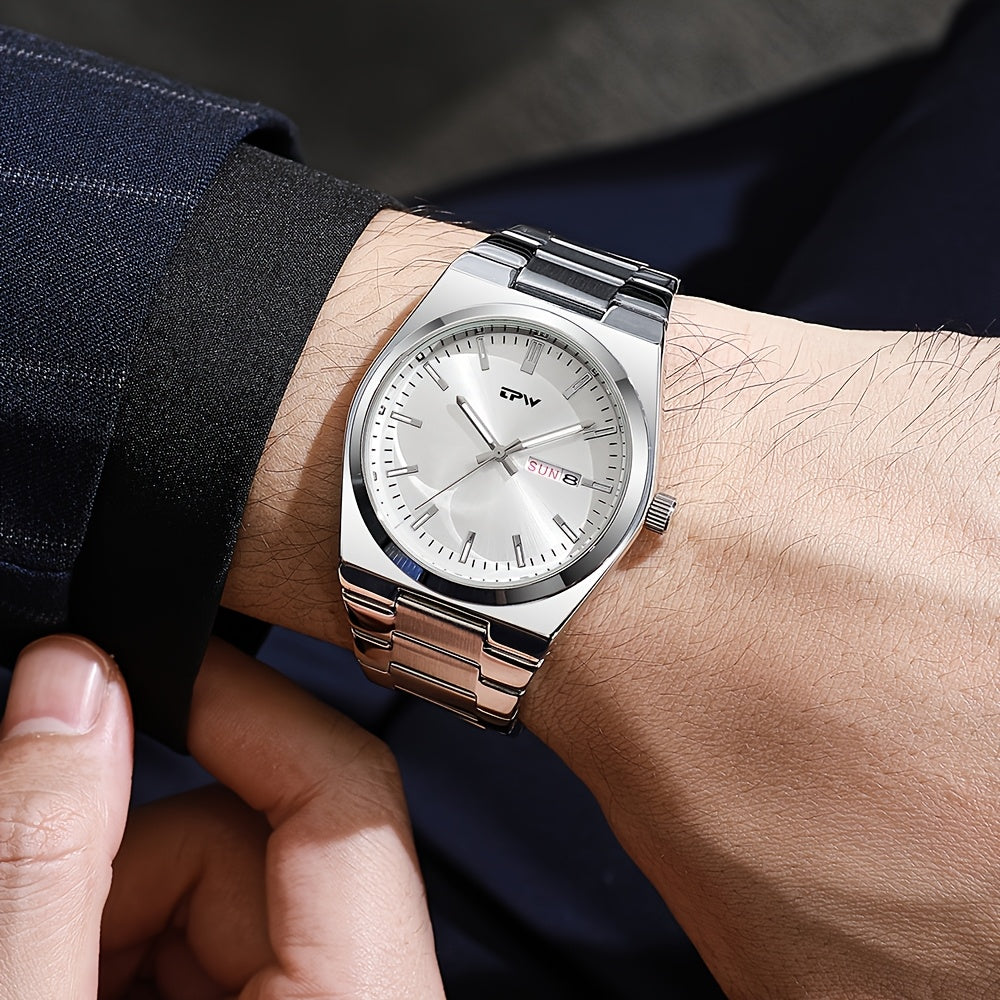 TPW Brand Men's Fashion Luminous Calendar Week Multifunctional Quartz Watch Men's Gifts