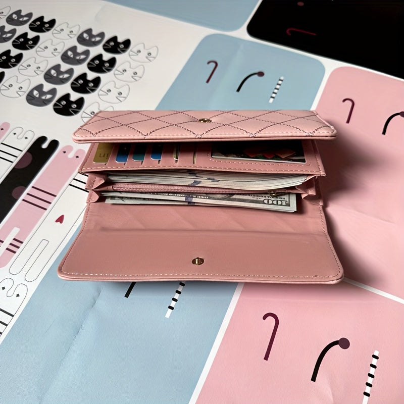 New fashion diamond metal crown Women's wallet tri-fold wallet long large-capacity mini wallet zipper Synthetic Leather wallet