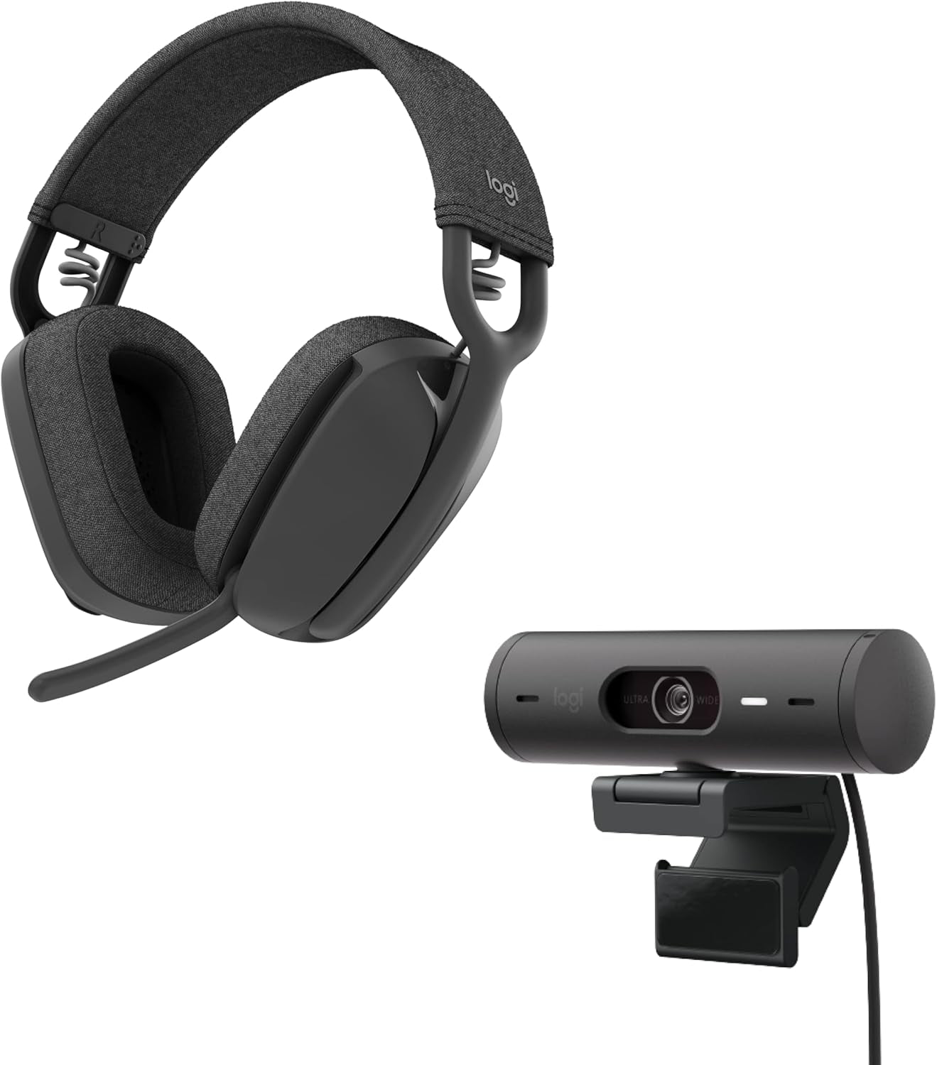 Logitech Brio 501 Full HD Webcam with Auto Light Correction,Show Mode, Dual Noise Reduction Mics, Privacy Cover, Works with Microsoft Teams, Google Meet, Zoom, USB-C Cable - Black