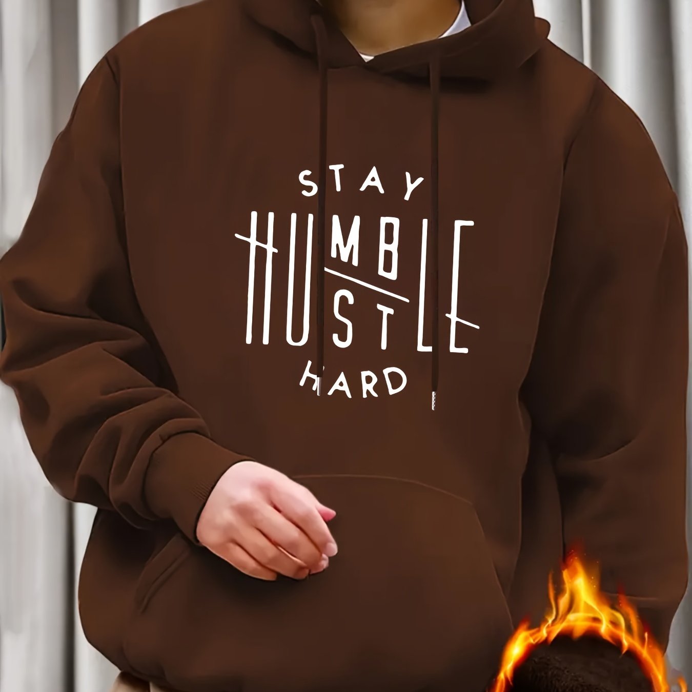 KOURRTER Men's Inspirational Hoodie - "Stay Humble" Graphic Print, Long Sleeve, Polyester Blend, Available in Black, Red, Yellow, Blue, Apricot, Dark Blue, Coffee, Pink, Light Grey - Machine Washable, All-Season Wear