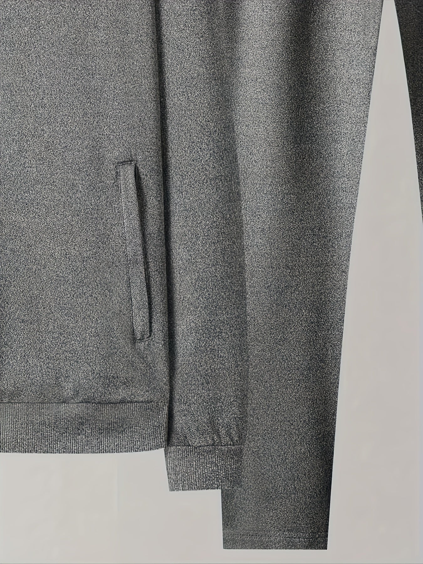 1set Men'S Casual Sports Set, Summer Knit Polyester Athletic Outfit with Solid Color, Crew Neck, Regular Fit, Micro-Elastic Fabric, Lightweight 220g/m², for Jacket and Pants Combo