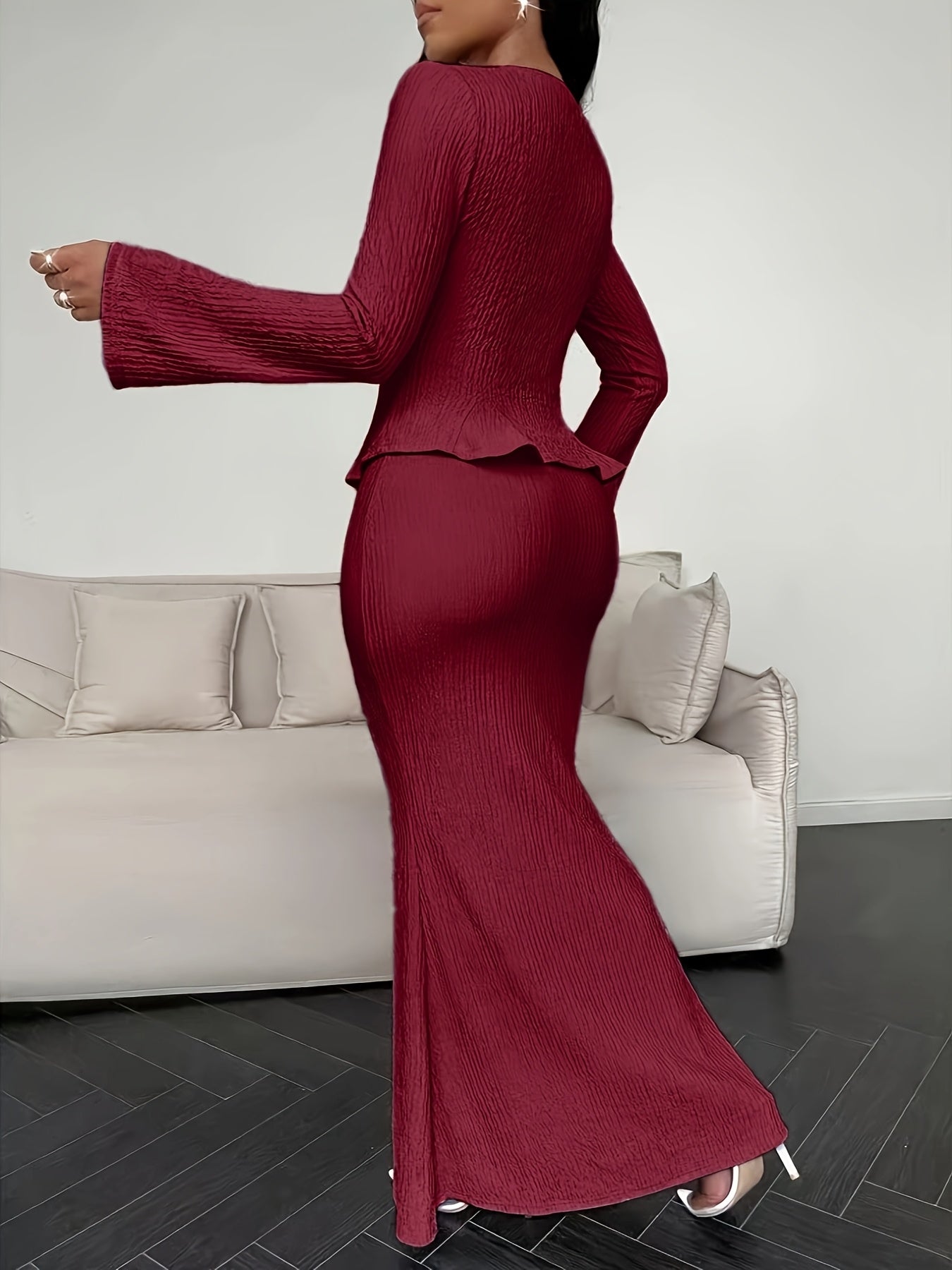 YY0102111 Elegant Solid Color Camisole Dress and Cardigan 2pcs Set, Suitable for Spring Summer Autumn