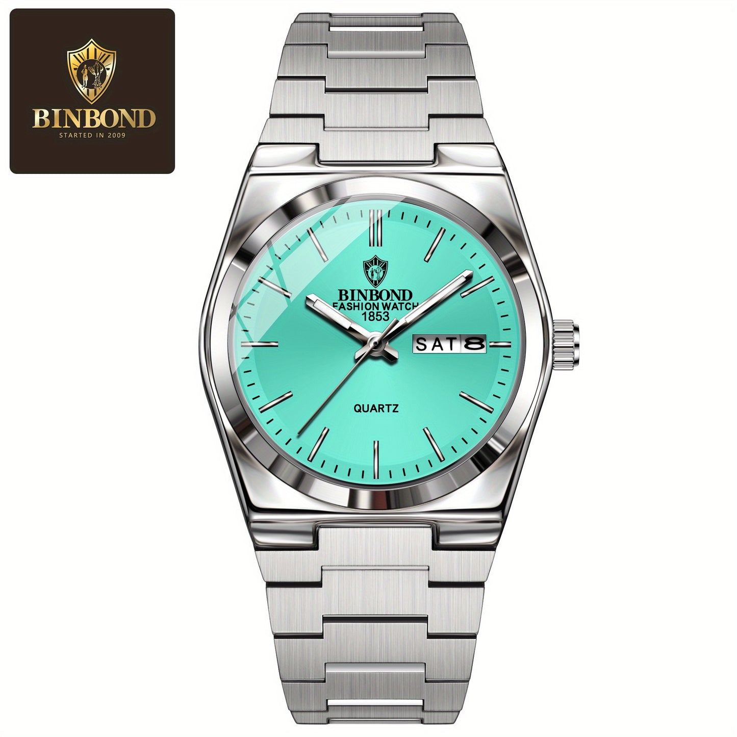 BINBOND Women'S Fashion Watch, Double Calendar, Quartz Movement, Stainless Steel Band, Round Case, Ideal for Daily Wear & Gifting, Stylish Accessory|Minimalist Design|Durable Watch