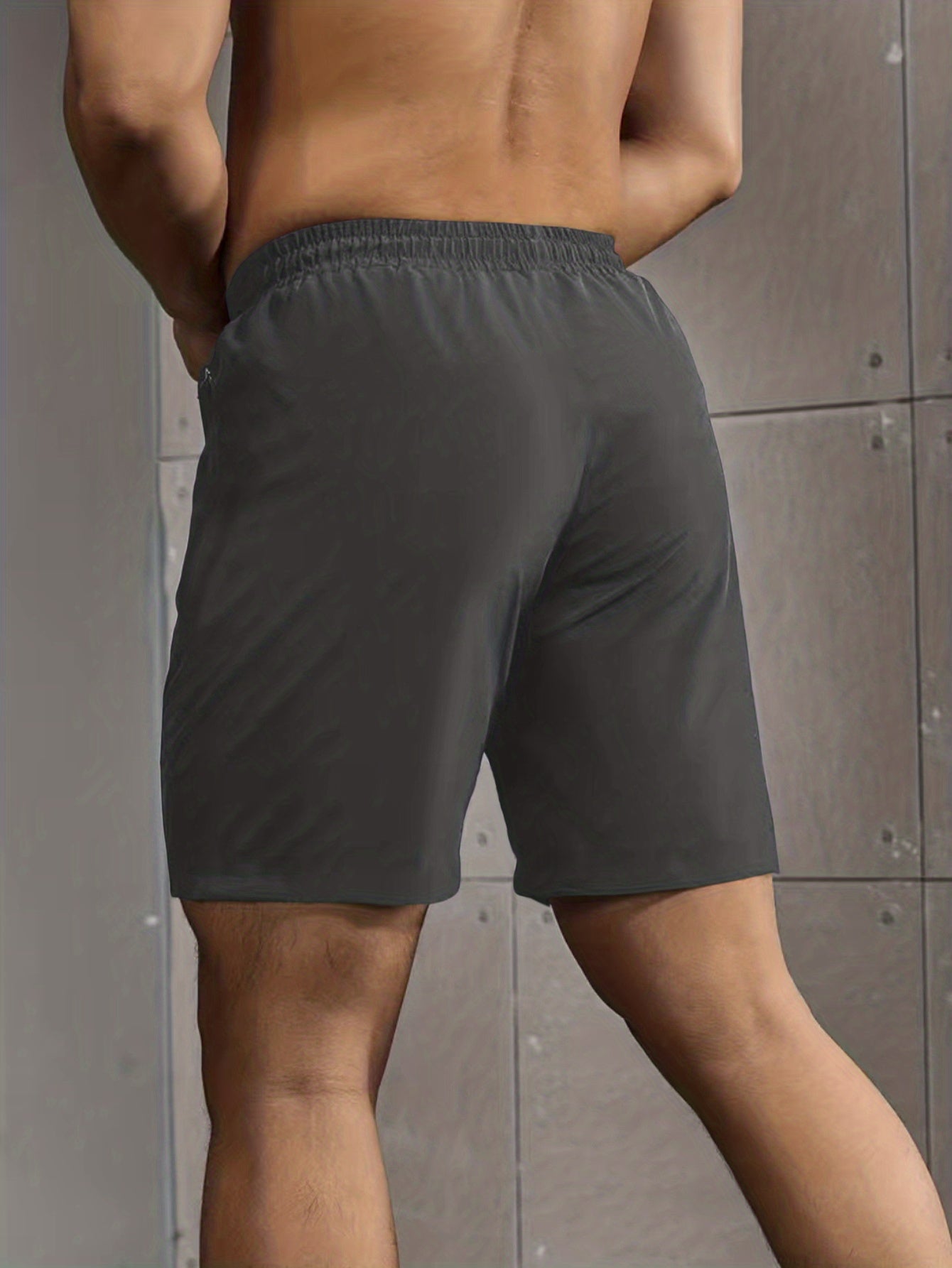 Super Thin Men's Casual Simple Style Comfy Shorts, PERFORMANCE Letter Print Home Pajamas Bottom With Zipper Pockets And Drawstrings, Men's Summer Outdoor Fitness Clothing