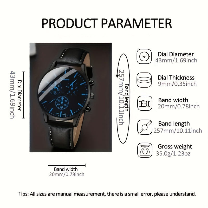 5pcs men&women's Watch Set: Stylish Casual Quartz Wristwatch, Necklace, Bracelet, Ring, and Wallet, Suitable for Women&women