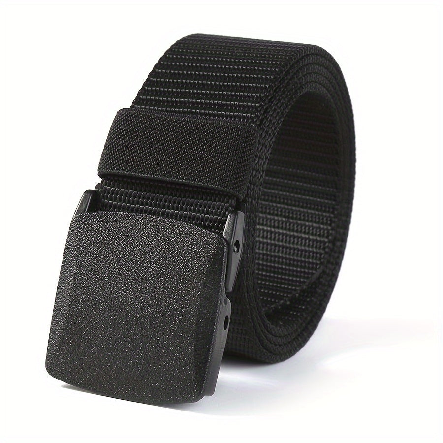 Nylon Belt with Smooth Buckle - Hypoallergenic, Casual Style for Men & Women, Perfect for Jeans & Outdoor Wear