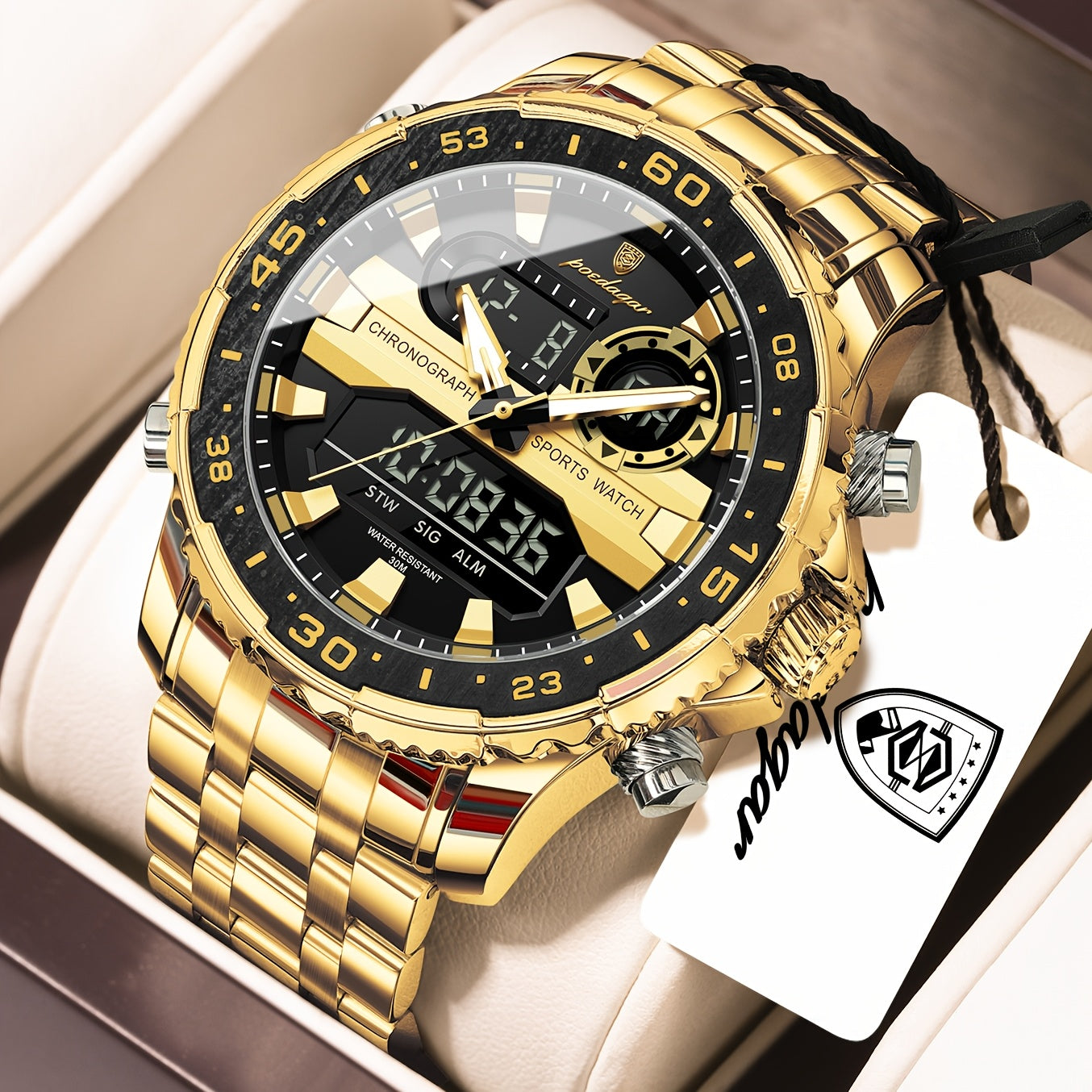 Men's Streetwear Digital Watch with Luminous Dual Display