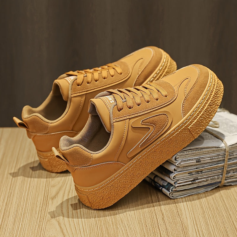 Men's Fashion Sneakers - Casual Lace-Up, All-Season Grip Shoes with Durable PU & EVA Material, Movement Style, Leisure Style, Four Seasons