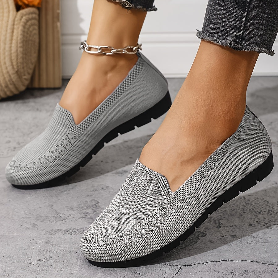 Lightweight Mesh Loafers for Women - Breathable And Easy to Wear, These Comfortable Flat Shoes in Purple Feature a Fabric Upper And Rubber Sole, Ideal for Any Season.