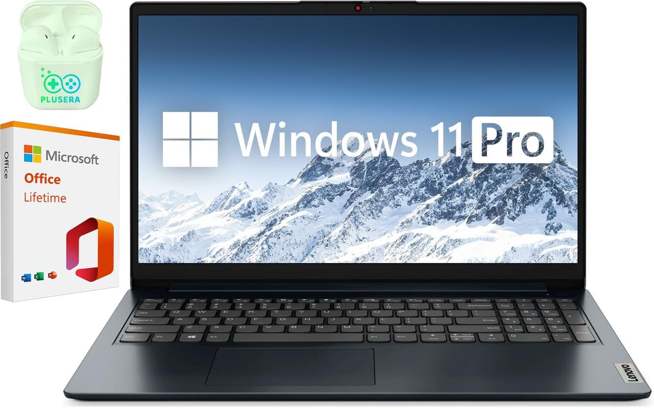 Lenovo Ideapad 15.6” FHD Touchscreen Laptop, 40GB RAM 2.5TB Storage (2TB SSD+512GB Docking Station Set), 10-Cores Intel Core I5, Windows 11 Pro with Microsoft Office Lifetime Suite, PLUSERA Earphones