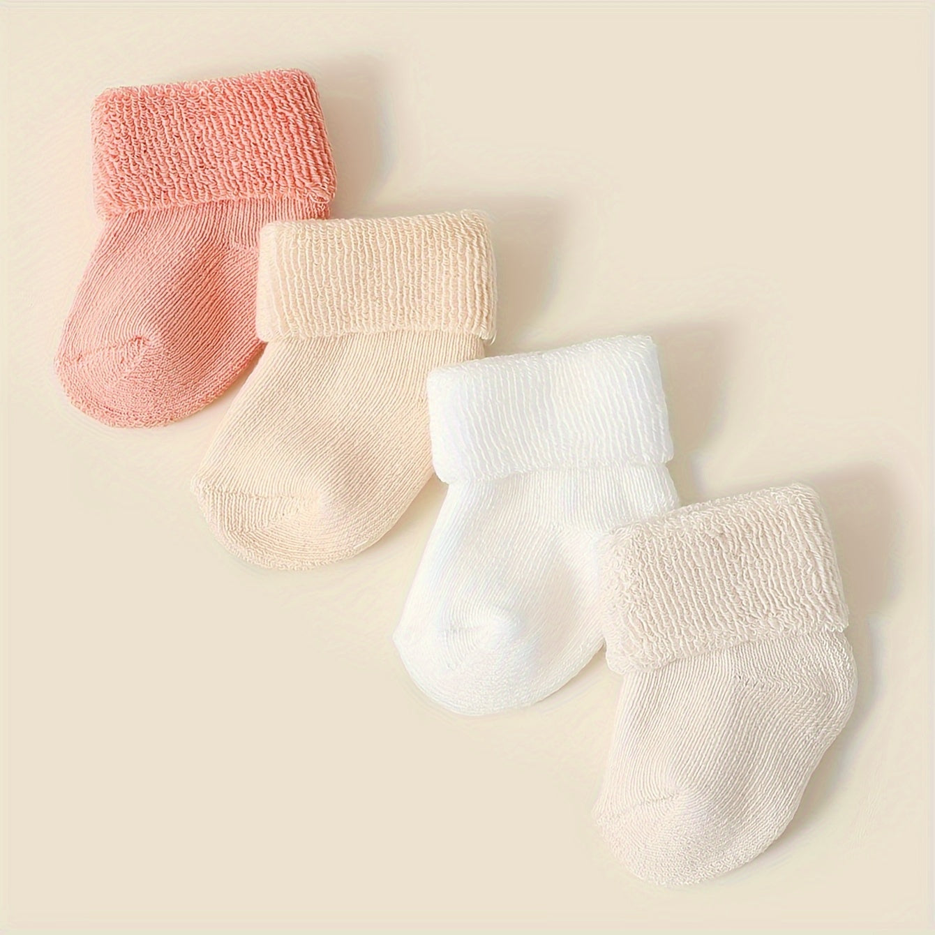 4/8 Pairs of Youngsters's Boys and Girls Socks Autumn and Winter Thickened Warm Youngsters Youngsters Fleece Circle Socks Candy Color Youngsters Short Socks