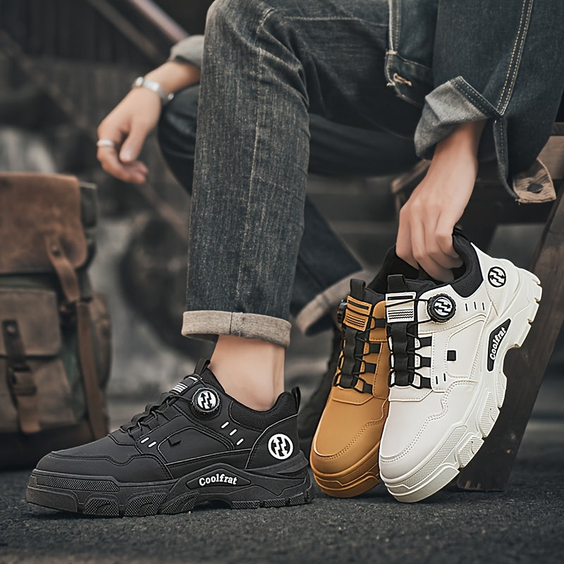 Men's Sports Shoes 2025 Spring New Low-Top Slip-On Rotating Button Comfortable Lightweight Trendy Casual Sneakers