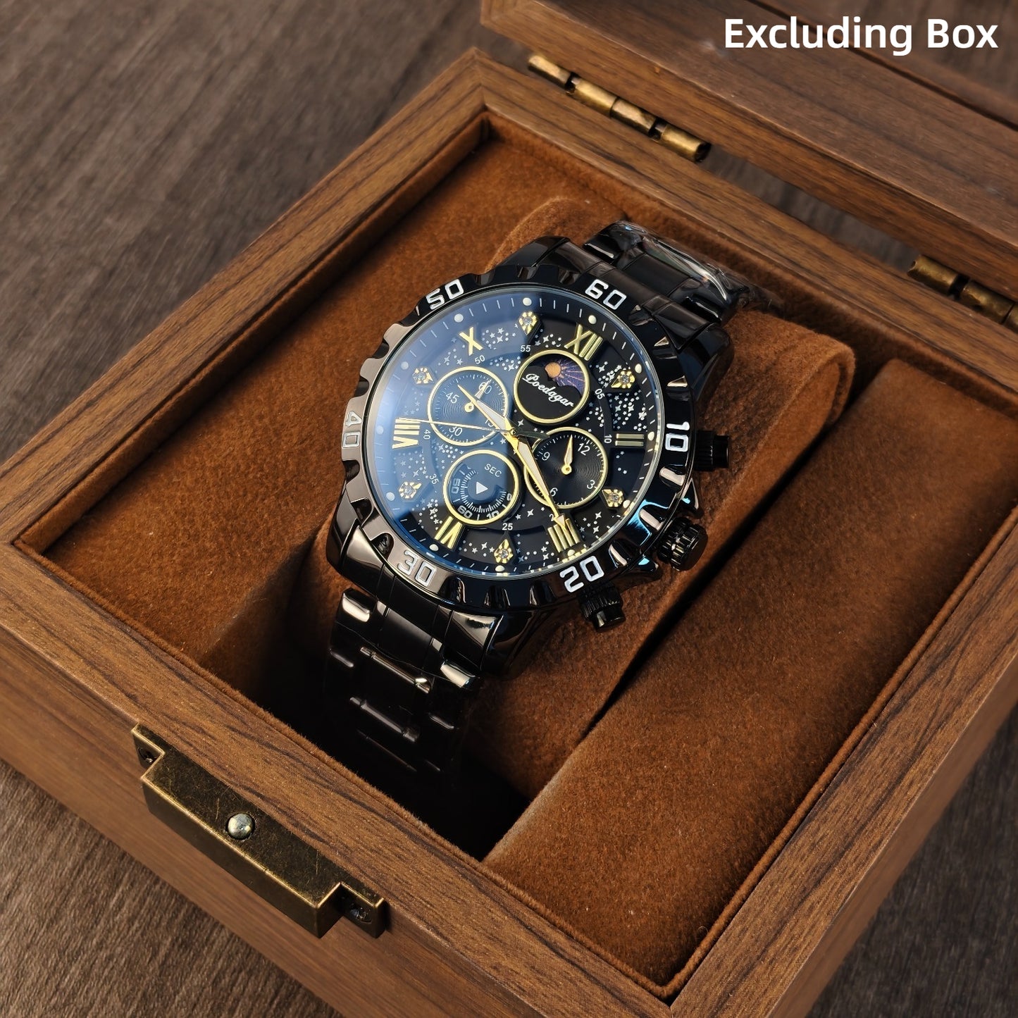 POEDAGAR Men's Quartz Business Watch with Calendar & Waterproof