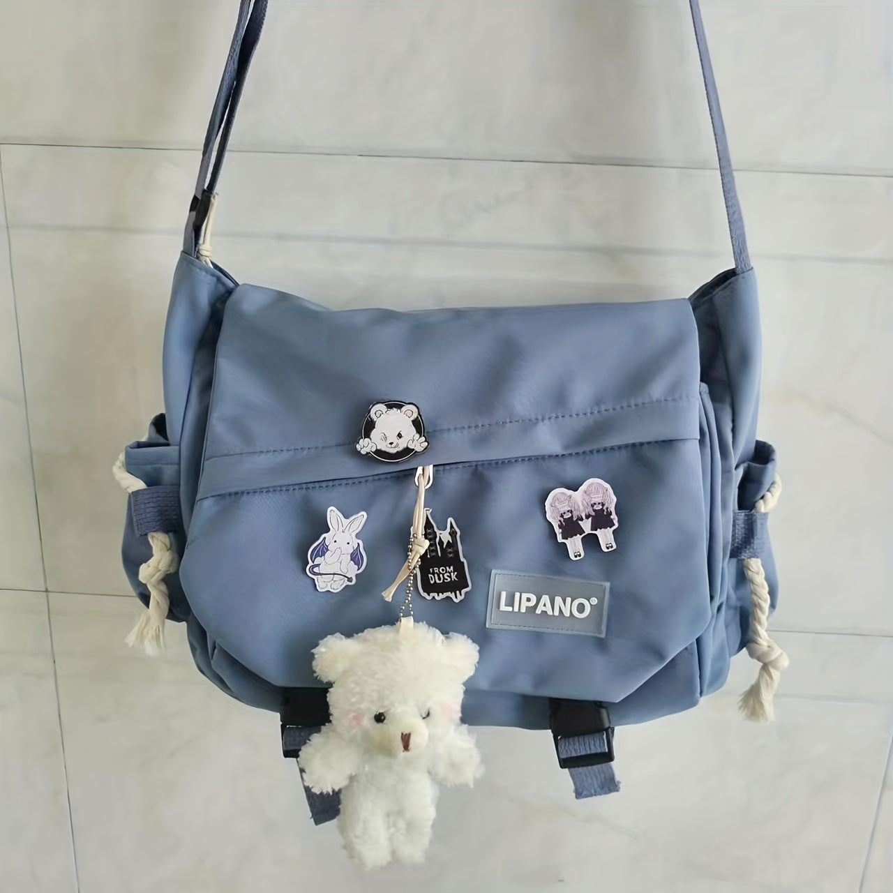 1pc Nylon Handbag Shoulder Bag Large Capacity Messenger Bag, Men's Messenger Bag Student School Bag