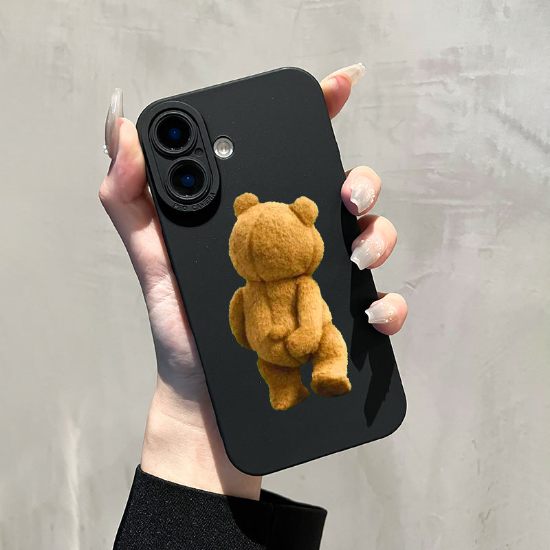 for iPhone 16 15 14 13 12 11 Pro Max XS XR SE Hot-selling silicone shockproof Brown Bear Cub Pattern Phone Case 2024 New Christmas Trend Mobile Phone Case TH1
