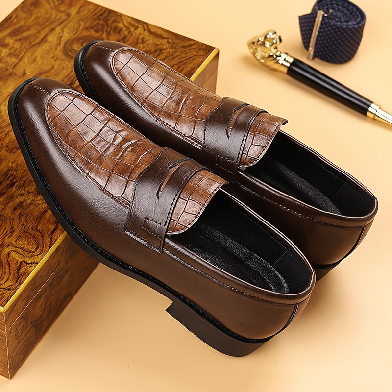 Men's Business & Casual Oxford & Derby Shoes, Slip-On PU, All-Season