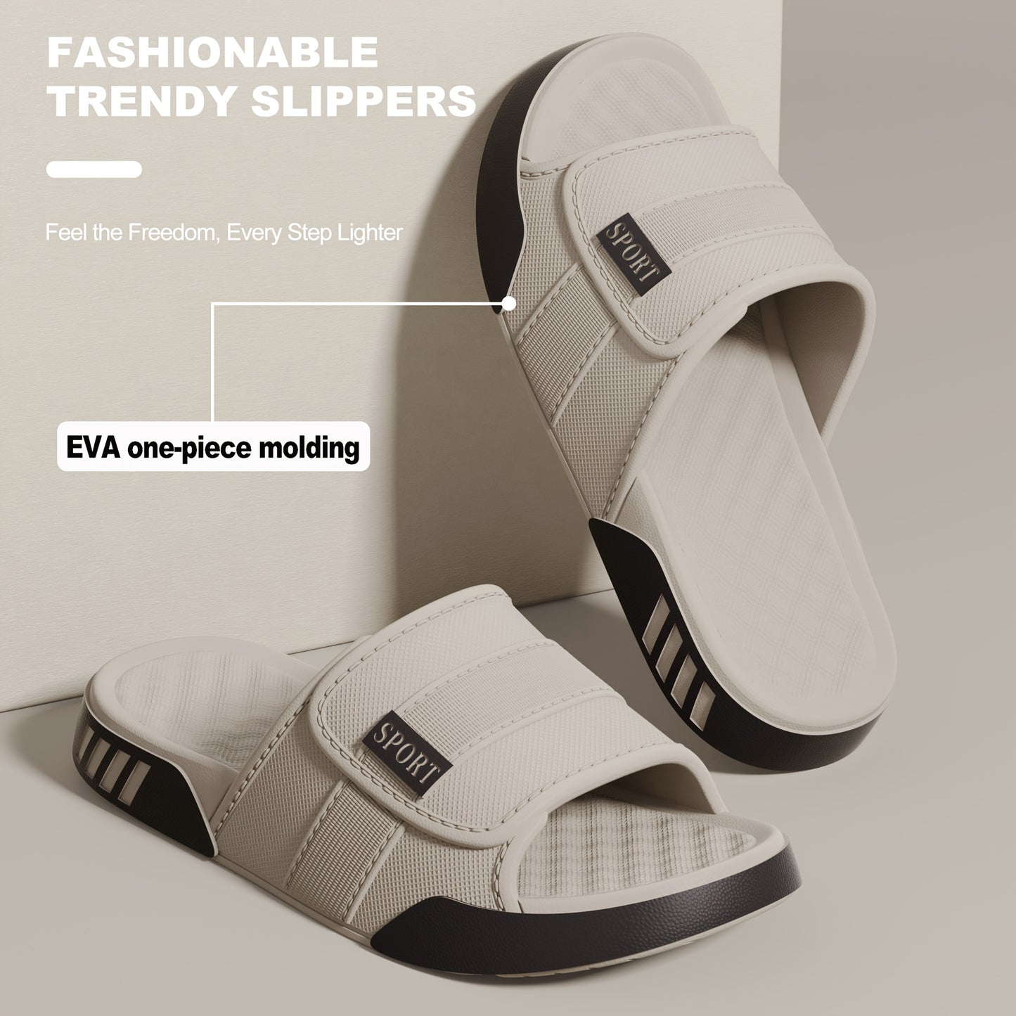 Men's New Summer Slides | EVA 1pc Molding Non-Slip Breathable Multi-Color for Beach Home Vacation - ayq