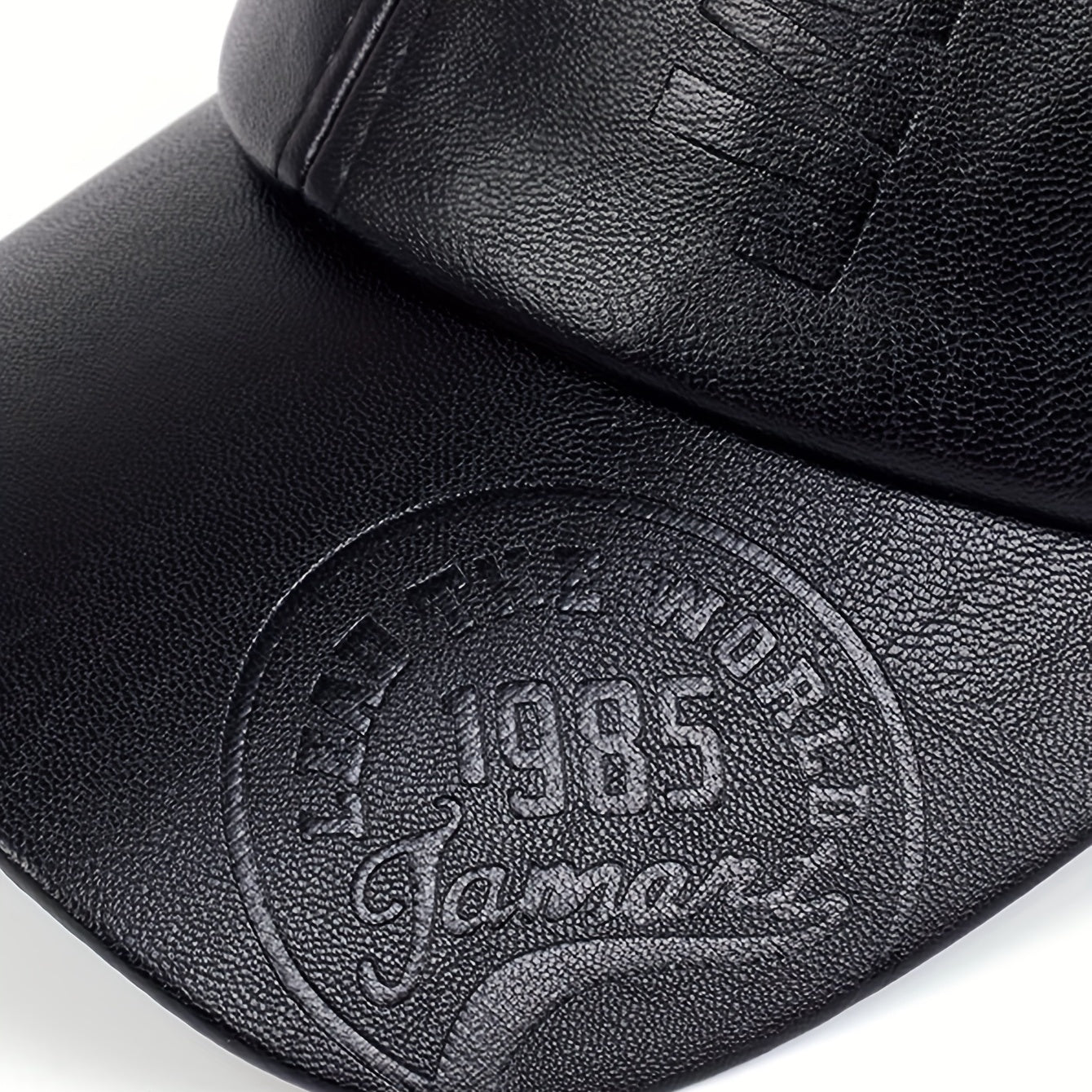 1pc Men's British PU Leather Baseball Cap Adjustable Breathable Casual Hat Spring/Summer/Autumn/Winter Hat Christmas Gift
