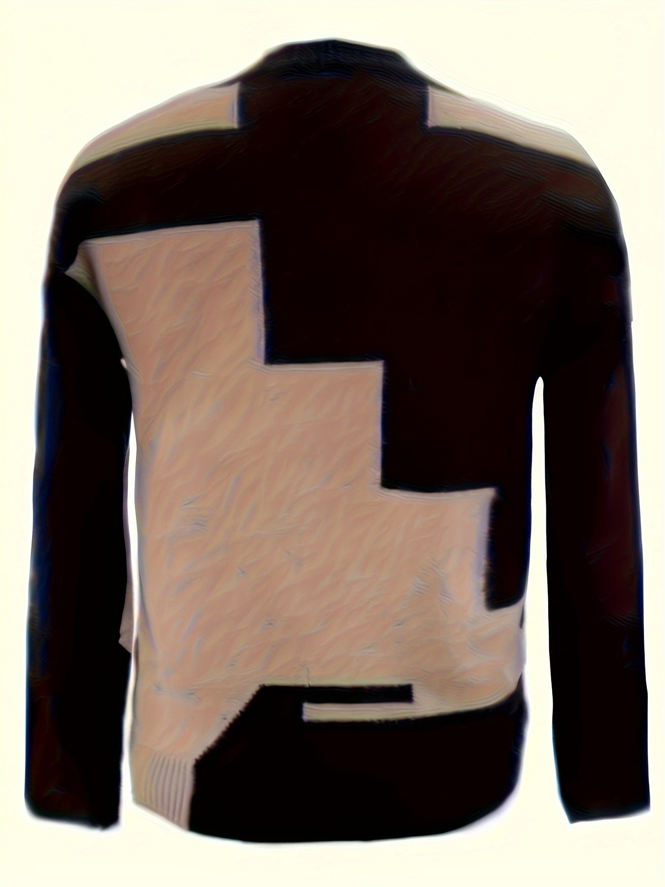 Women's Casual Color Block Long Sleeve Sweater - Round Neck, Soft Viscose Blend, Perfect for Fall and Winter Fashion, Knit Sweater