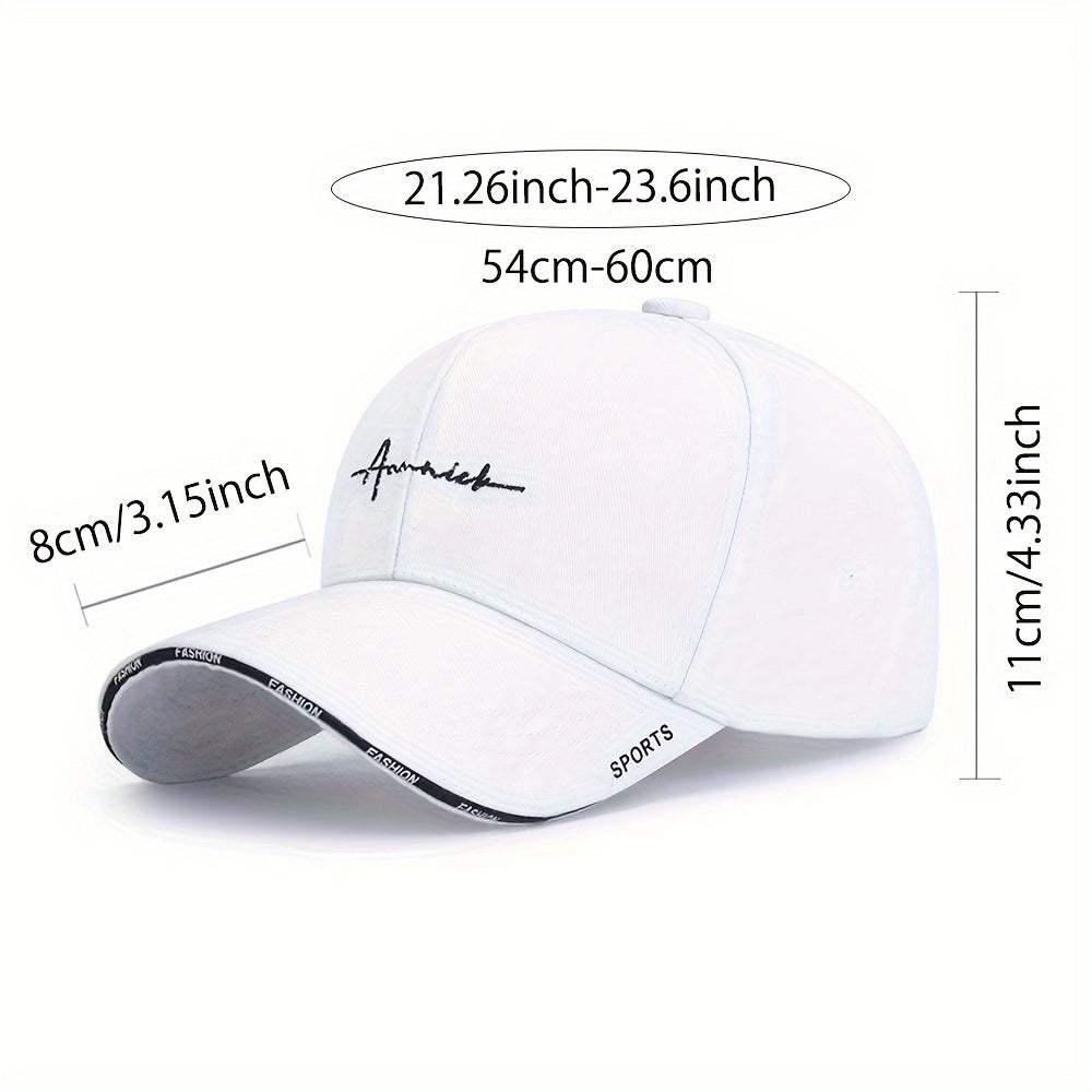Simple Letter Embroidery Baseball Cap Hip Hop Solid Color Sports Hat Lightweight Adjustable Dad Hat For Women Men