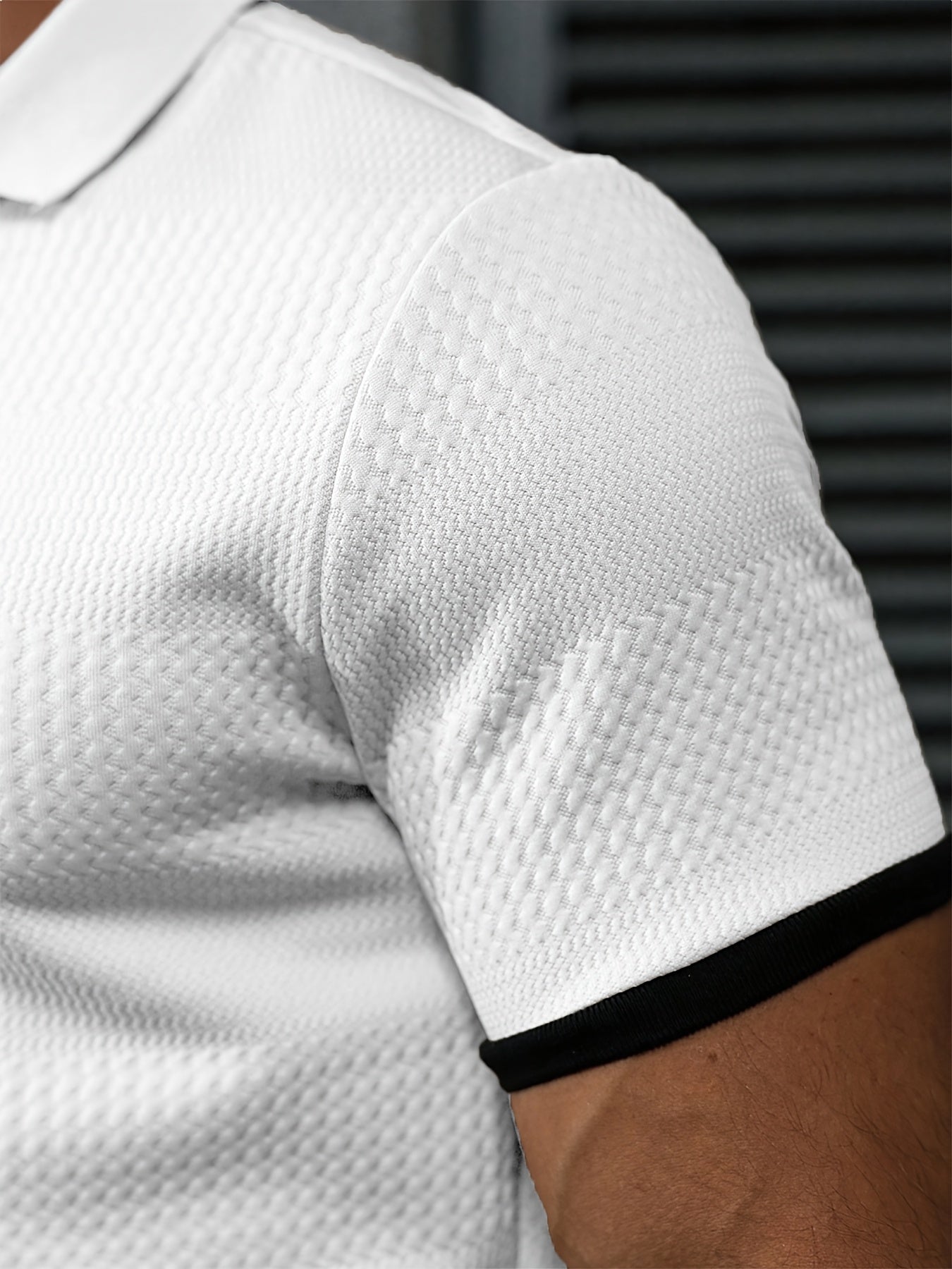 Men'S Business Casual Polo Shirt, Suitable for Both Formal And Everyday Wear, Made from Stretchy Knit Fabric, Machine Washable for Office And Party Outfits, Stylish for The Summer Season, Featuring Ribbed Details, Trendy for - ayq