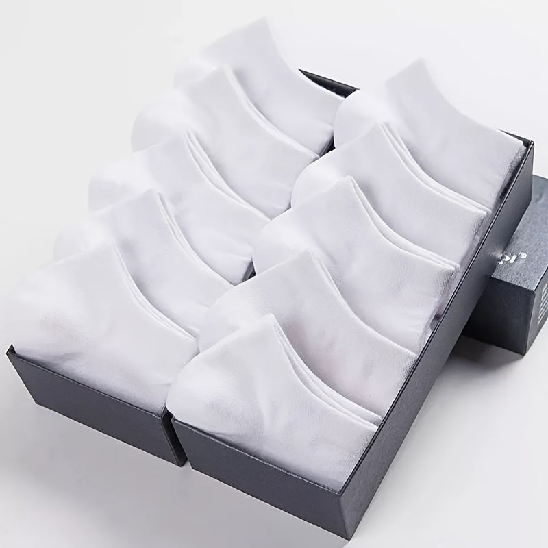 5/10/12 Pairs Unisex Comfort Ankle Socks - Soft Black Polyester Blend, Solid Color Low-Cut Design for Men & Women, Machine Washable, Cute Socks