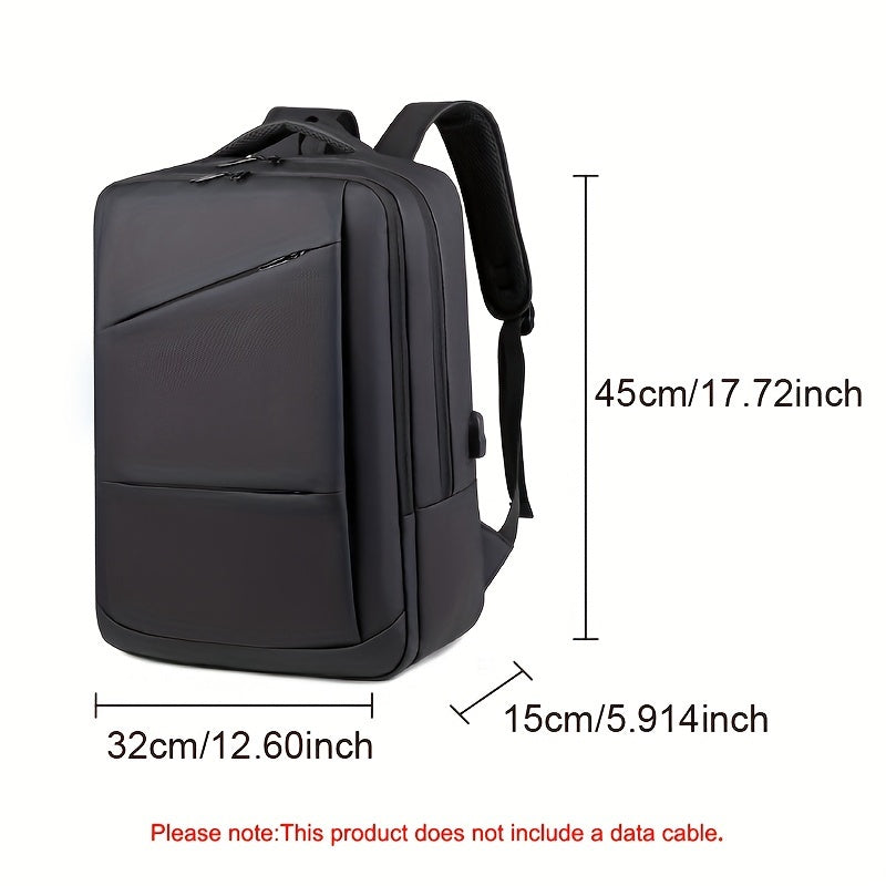 Stylish Men's Business Backpack - Large Capacity, Multi-Layer with Zippers, Durable Oxford Material, Perfect for Daily Commute & School
