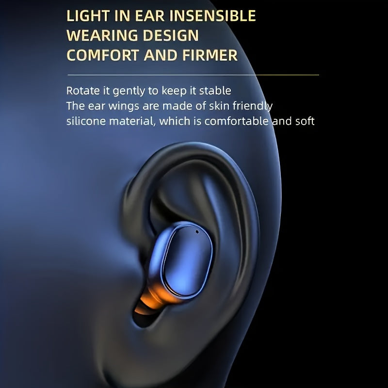 Wireless Earbuds TWS, Plastic Material, Push Button Volume Control, Closed-back Earphones with Condenser Microphone, Non-Waterproof, with Noise Cancelling Voice Call, 150mAh Rechargeable Lithium Polymer Battery, for Sports, C