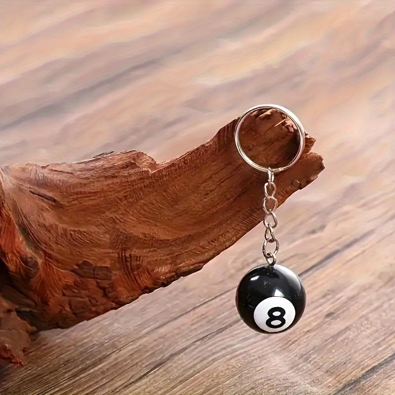 1pc Black No. 8 Billiard Cue Ball Keychain - Ideal Gift for Pool Players, Durable Metal with Secure Clasp, Perfect Souvenir for Billiards Enthusiasts & Club Members