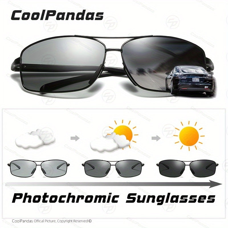 Coolpandas ապրանքանիշի լավագույն ֆոտոքրոմիկ ակնոցներ տղամարդկանց և կանանց համար, բևեռացված քամելեոնային ակնոցներ բացօթյա սպորտաձևերի, ձկնորսության, վարորդական ակնոցներ՝ հակաշողացող հատկություններով։
