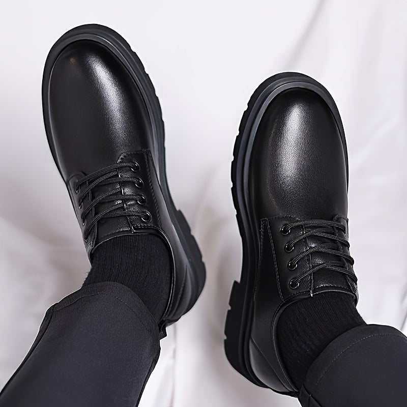 Stylish Men's Casual & Business Shoes - Versatile, Non-Slip, Lace-Up with Soft Sole for All Seasons, Dressy Shoes