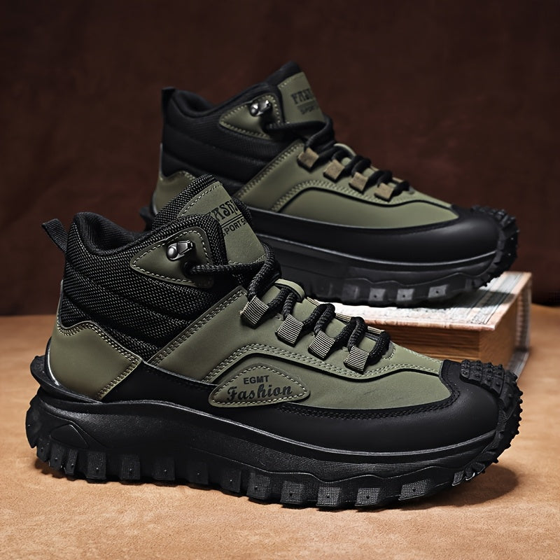Men'S Outdoor Hiking Boots - Breathable PU Upper, Durable PVC Sole, Suitable for Trekking, Camping and Mountaineering | Military-Style Hiking & Camping Gear