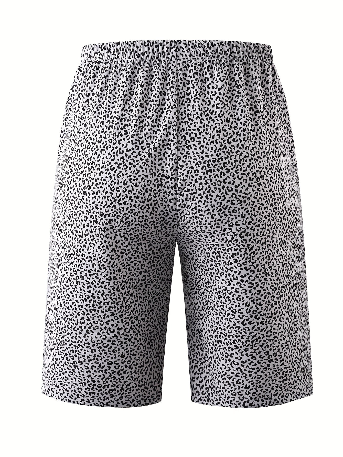 Plus Size Women's Lightweight Beach Shorts - Casual Blue and White Floral Print, Drawstring Waist, Polyester, Machine Washable, Knee-Length with Pockets