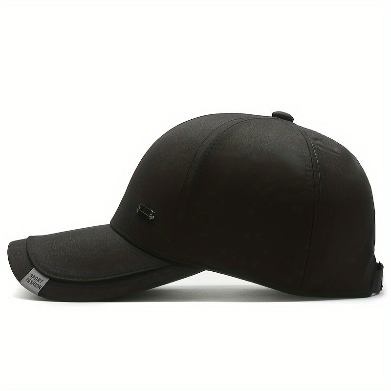 Fashion Classic Outdoor Sports Baseball Cap, Windproof Sun Protection Hat for Hiking, Fishing, Business Casual Travel - All-Season Polyester with Buckle Closure, Hand Wash Only
