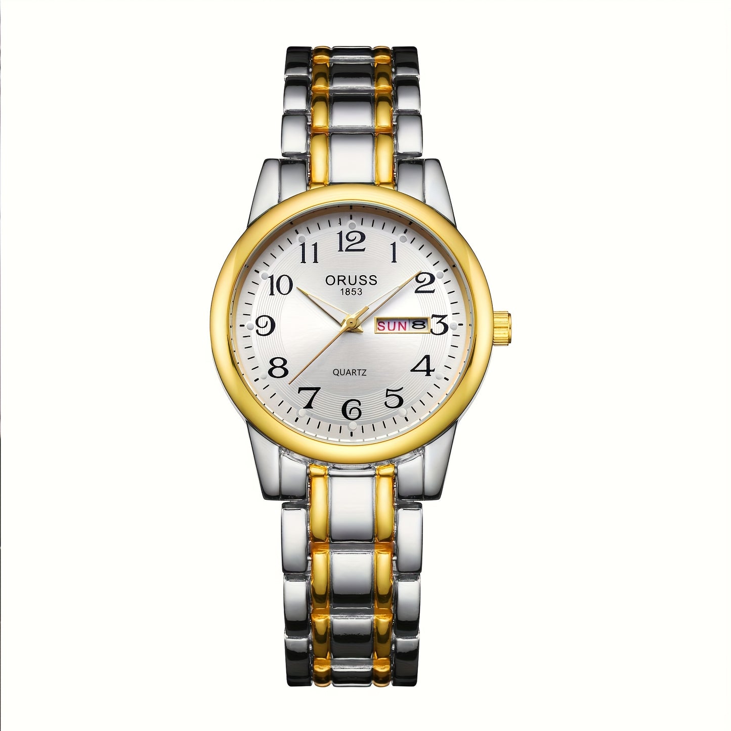 Elegant Women's Quartz Watch - Stainless Steel Band, Alloy Case with Dual Calendar Feature, Non, Round Shape
