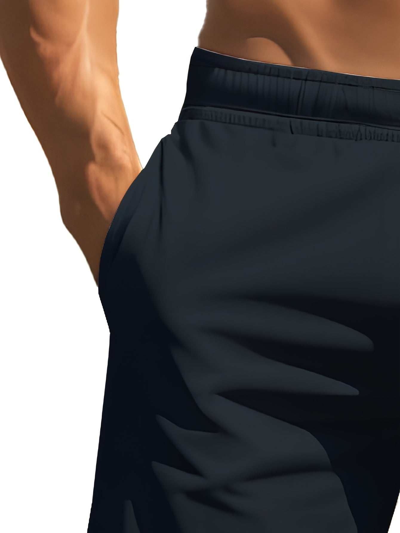 Men'S Summer Beach Shorts - Casual Printed Pants with Elasticity, Polyester Knit Fabric, Regular Fit