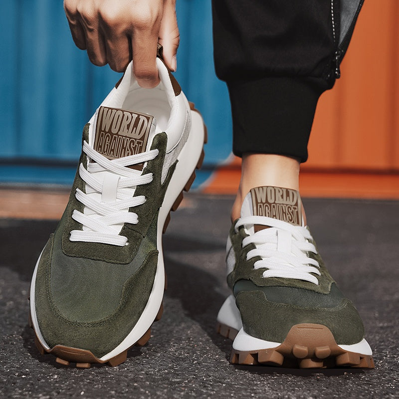 Men'S Casual Fashion Sneakers - Versatile Stylish Dad Shoes with Rubber Sole, Lace-Up, Round Toe, Low Top Design for Outdoor, Hiking Everyday Wear, Hiking Footwear Modern Sneakers Durable Rubber Sole